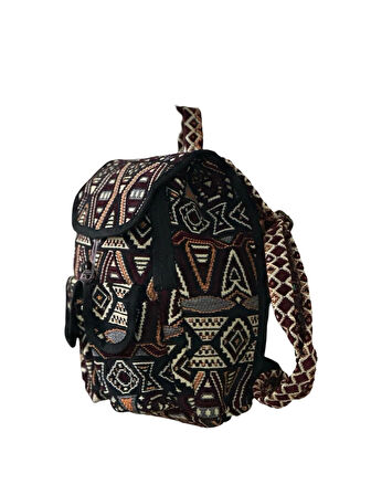 Kilim Desenli El Yapımı Sırt Çantası – Etnik Tasarım, Dayanıklı ve Katlanabilir