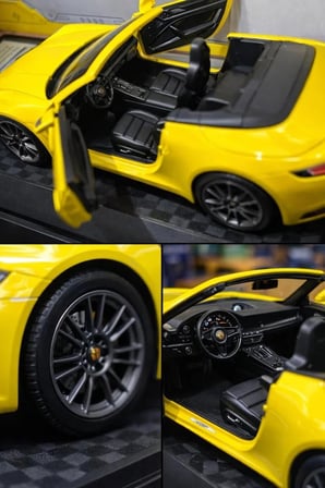 Porsche 911 Carrera Cabriolet Diecast Model Araba 1:26 Ölçek Standlı Özel Araba