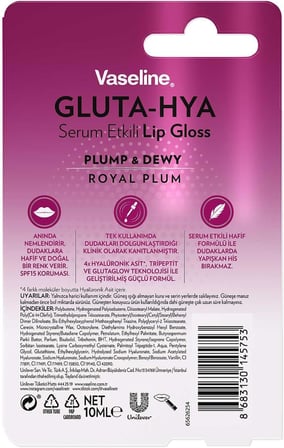 Vaseline Gluta Hya Serum Etkili Lip Gloss Royal Plum