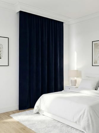 Evdepo Home Blackout Fon Perde,%100 Karartma, Isı Yalıtımlı, Pilesiz, Lacivert, Tek Kanat 60 x 270 cm