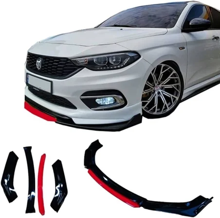 Fiat Egea İle Uyumlu Ön Lip 4 Parça Tampon Eki Fiat Egea İle Uyumlu Karlık Model Lip