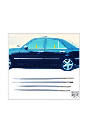 Mercedes W210 Krom Cam Çıtası 4 Parça 1995-2002 Paslanmaz Çelik