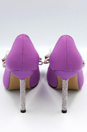 Kadın Fiyonk Detaylı Saten Stiletto