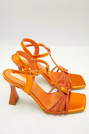 Kadın Tek Bant Neon Metalik  Abiye Ayakkabı