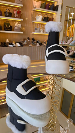 İthal Deri Kadın İçi Tüylü Kar Botu