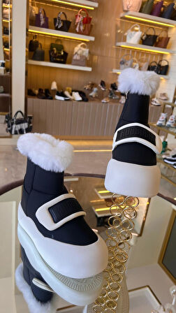 İthal Deri Kadın İçi Tüylü Kar Botu