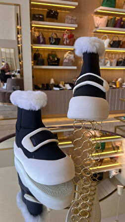 İthal Deri Kadın İçi Tüylü Kar Botu