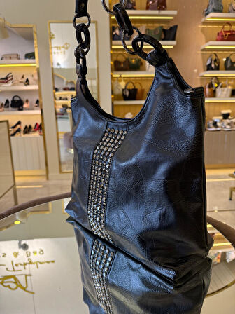 İthal Zımbalı Model Büyük Boy Halkalı Askılı Kadın Çanta