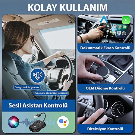 Coofbe Auto Car Play Ve Apple Car Play Dönüştürücü Carplay Dongle Kablosuz Apple Car Play Çevirici