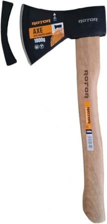 Ax 613 Ahşap Saplı Balta 1000gr Nacak Kamp Odun Kesme(39 CM SAP UZUNLUĞU)