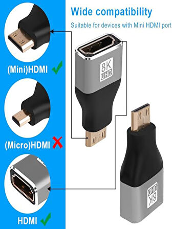 Anunnaki 8K Uhd Mini HDMI to HDMI Çevirici Dönüştürücü Converter 