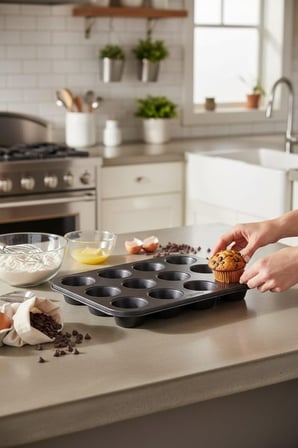 12'li Muffin Kalıbı Yapışmaz Kek ve Cupcake Kalıbı Fırın Tepsisi ev yapımı muffin kalıbı metal muffin kalıbı kek kalıbı