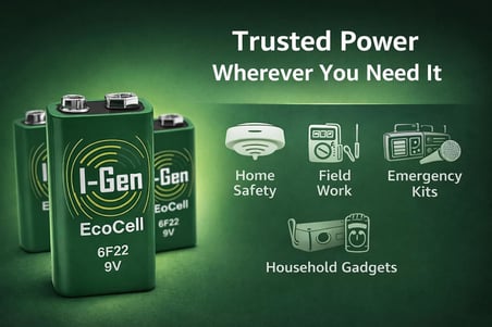 Ecocell Çinko Karbon 9V (6F22) 9 Volt Pil 10'Lu Paket