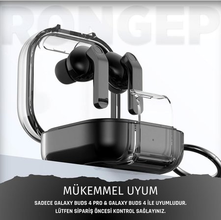 Samsung Galaxy Buds4 Pro/Buds 4 için Kılıf [Güvenlik Kilit Tasarımlı] Transparent-Lock Kulaklık Kılıfı Sararmaya Dayanıklı Taşıma Askılı TPU Koruyucu Samsung Buds 4 Pro Kılıf (Şeffaf)