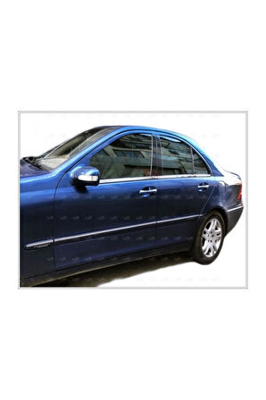 Mercedes W211 Uyumlu Krom Cam Çıtası 4 Parça 2002-2009 Arası Paslanmaz Çelik