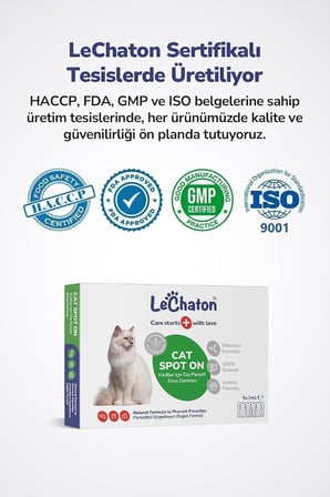 Kediler İcin Dis Parazit Pire Bit Kene Deri Bakimi İcin Bitkisel Ense Deri Damla 5X1 Ml