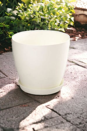 Dekoratif Begonya Saksı 12 Litre Beyaz Beyaz