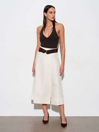 Halter Yaka Bodysuit-Koyu Kahve