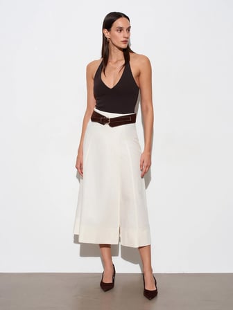 Halter Yaka Bodysuit-Koyu Kahve
