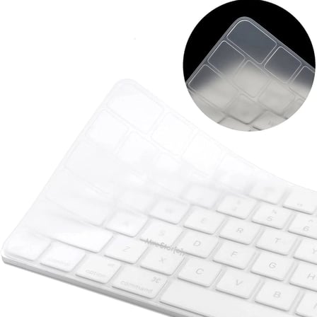 Magic Keyboard 3 ile Uyumlu Klavye Koruyucu A2449 A2450 A3118 A3203, Touch ID uyumlu, Silikon 0.3 mm Ultra İnce, Yıkanabilir, Toz-Sıvı Koruma, Sessiz Yazım Şeffaf