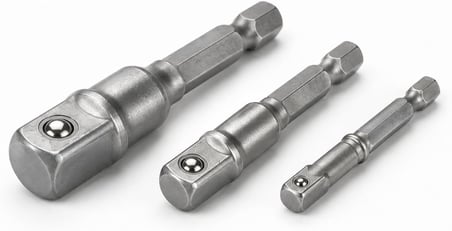 3'lü Lokma Adaptörü Seti, 1/4", 3/8", 1/2" Çelik, Matkap ve Vidalama Aletleri için 1/4" Hex Plus
