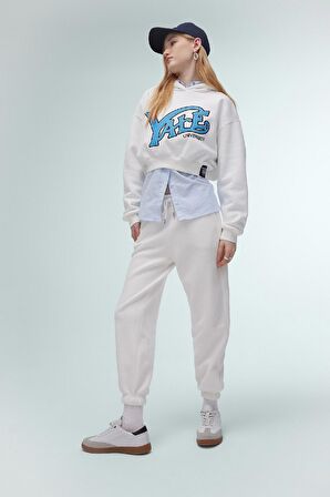 DeFacto Coool Yale University Oversize Geniş Kalıp Kapüşonlu Crop Sweatshirt C3092AX24SPWT32