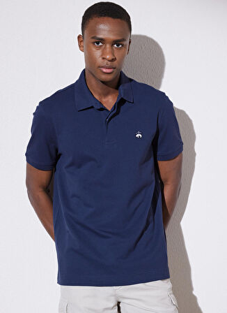 Brooks Brothers Klasik Yaka Lacivert Erkek T-Shirt BBSP23MTS036