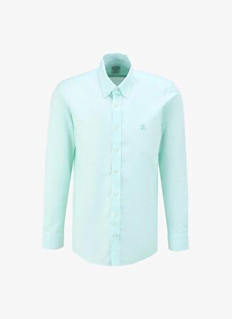 Brooks Brothers Slim Fit Düğmeli Yaka Mint Erkek Gömlek BBSS24MSH006