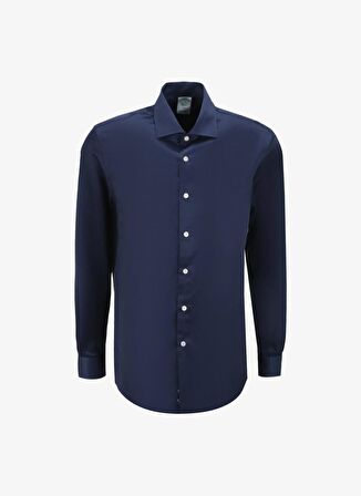 Slim Fit İtalyan Yaka Lacivert Erkek Gömlek BBSS24MSH028