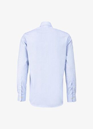 Slim Fit İtalyan Yaka Mavi Erkek Gömlek BBSS24MSH015
