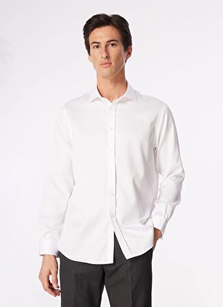 Brooks Brothers Slim Fit İtalyan Yaka Beyaz Erkek Gömlek BBSS24MSH028
