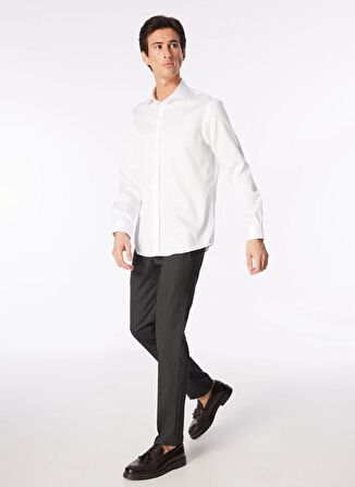 Brooks Brothers Slim Fit İtalyan Yaka Beyaz Erkek Gömlek BBSS24MSH028