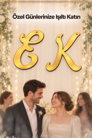 Gold Aynalı Pleksi Baş Harf Süsü 30 cm – Altın Renk Söz, Nişan, Düğün ve Doğum Günü Dekoratif Harf