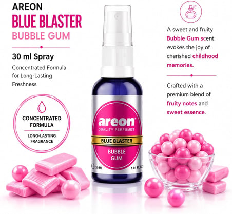 Areon 30 ml Blue Blaster Bubble Gum Oto Araç Spreyi