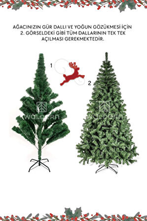 Kırmızı Yılbaşı Çam Ağacı 180 cm 620 Dal