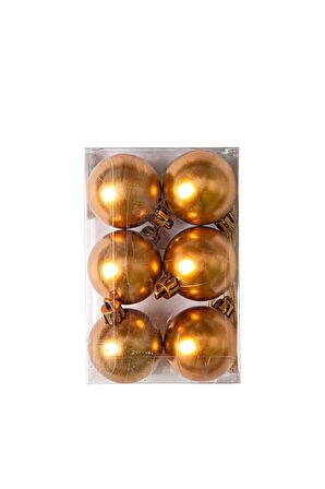 Waldern 6lı Yılbaşı Çam Ağacı Topu 4cm Gold