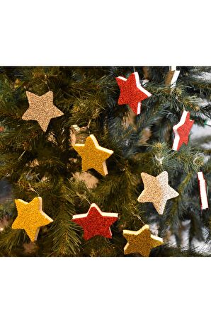 Waldern Yılbaşı Simli Strafor Yıldız Süs 12li