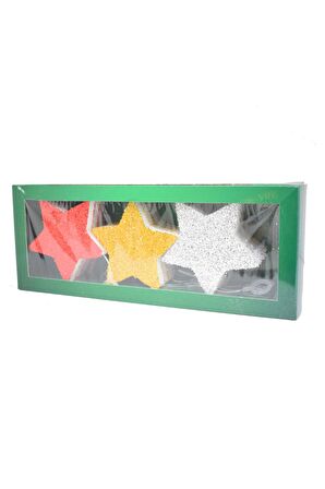 Waldern Yılbaşı Simli Strafor Yıldız Süs 12li