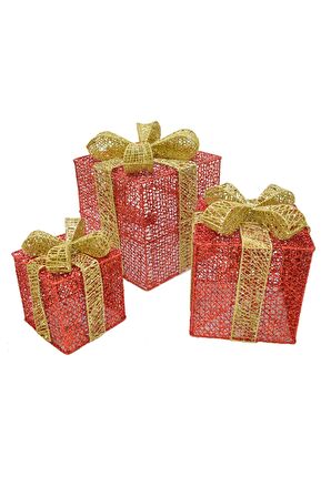 Waldern Yılbaşı Çam Ağacı Hediye Paketi Büyük Boy Kırmızı-Altın