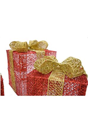 Waldern Yılbaşı Çam Ağacı Hediye Paketi Büyük Boy Kırmızı-Altın