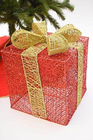 Waldern Yılbaşı Çam Ağacı Hediye Paketi Büyük Boy Kırmızı-Altın