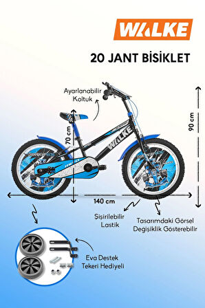 Mito 20 Jant Çocuk Bisikleti Pembe Eva Destek Tekeri Hediyeli 7-10 Yaş