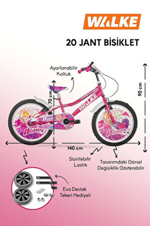 Mito 20 Jant Çocuk Bisikleti Pembe Eva Destek Tekeri Hediyeli 7-10 Yaş