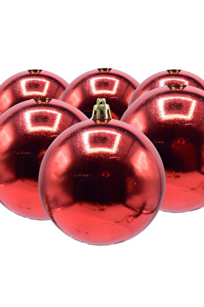 Waldern 6 cm 6lı Kırmızı Cici Top Yılbaşı Ağacı Süsü