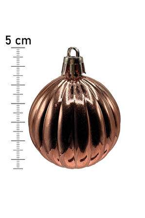 Waldern 5 cm 12li Cici Top Parlak Yılbaşı Ağaç Süsü Bakır