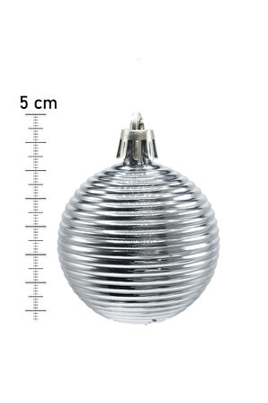 Waldern 5 cm 12li Cici Top Parlak Yılbaşı Ağaç Süsü Gümüş