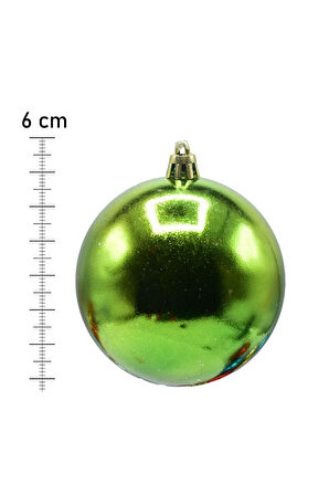 Waldern 6 cm 6lı Yeşil Cici Top Yılbaşı Ağacı Süsü
