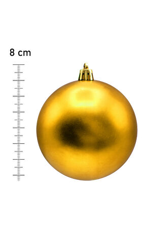 Waldern Yılbaşı Çam Ağacı Süsü Gold 8 Cm Mat 6lı Cici Top