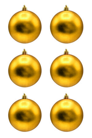 Waldern Yılbaşı Çam Ağacı Süsü Gold 8 Cm Mat 6lı Cici Top