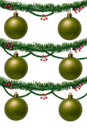 Waldern Yılbaşı Çam Ağacı Süsü Mat 6 Cm 6lı Cicitop